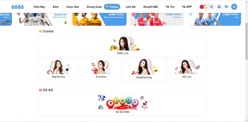 Live Casino là một lĩnh vực mà nhà cái 6686 đặc biệt tập trung và phát triển